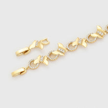 Load image into Gallery viewer, 14 K Gold Plated butterfly bracelet with white zirconia