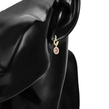 Charger l'image dans la galerie, 14 K Gold Plated drop earrings with coloured zirconia