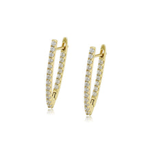 Load image into Gallery viewer, 14 K Gold Plated earrings with white zirconia
