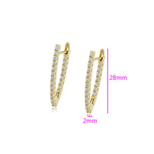 Load image into Gallery viewer, 14 K Gold Plated earrings with white zirconia