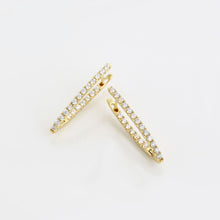 Load image into Gallery viewer, 14 K Gold Plated earrings with white zirconia
