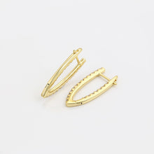 Load image into Gallery viewer, 14 K Gold Plated earrings with white zirconia