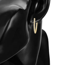 Load image into Gallery viewer, 14 K Gold Plated earrings with white zirconia