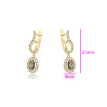 Charger l'image dans la galerie, 14 K Gold Plated drop earrings with coloured zirconia