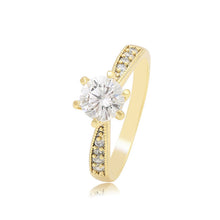 Load image into Gallery viewer, 14 K Gold Plated ring with white zirconia