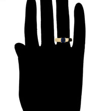 Load image into Gallery viewer, 14 K Gold Plated ring with blue zirconia