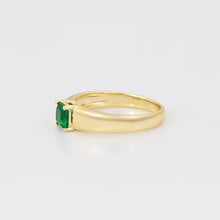 Load image into Gallery viewer, 14 K Gold Plated ring with green zirconia