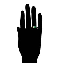 Load image into Gallery viewer, 14 K Gold Plated ring with green zirconia