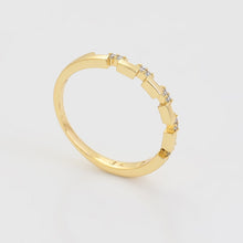 Load image into Gallery viewer, Gold plated ring with white zirconia