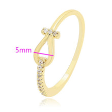 Load image into Gallery viewer, 14 K Gold Plated ring with white zirconia