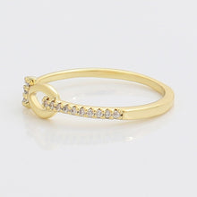 Load image into Gallery viewer, 14 K Gold Plated ring with white zirconia