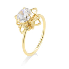 Load image into Gallery viewer, 14 K Gold Plated ring with white zirconia
