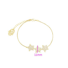 Cargar imagen en el visor de la galería, 14 K Gold Plated stars bracelet with white zirconia