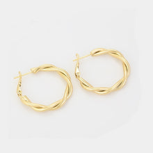 Load image into Gallery viewer, Gold plated twisted hoops earrings BijuNet Jewellery