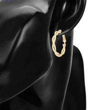 Load image into Gallery viewer, Gold plated twisted hoops earrings BijuNet Jewellery