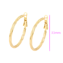 Charger l'image dans la galerie, 14 K Gold Plated Hoops earrings