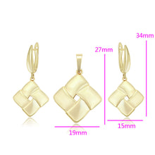 Load image into Gallery viewer, 14 K Gold Plated pendant and earrings set