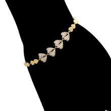 Load image into Gallery viewer, 14 K Gold Plated fashion love bracelet with white zirconia