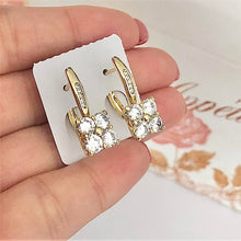 Load image into Gallery viewer, ⚡ Buy Today High Quality 14 K Gold Plated earrings with white zirconium. Check the reviews. ✔️Non-allergic. ✔️ Free Next day Delivery in the UK. ✔️