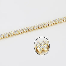Load image into Gallery viewer, 14 K Gold Plated elegant tennis bracelet with white zirconia

