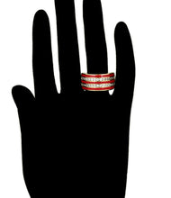 Load image into Gallery viewer, 14 K Gold Plated ring and earrings set with white zirconia