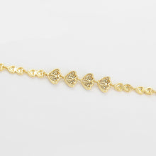 Load image into Gallery viewer, 14 K Gold Plated fashion love bracelet with white zirconia