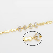 Load image into Gallery viewer, 14 K Gold Plated fashion love bracelet with white zirconia