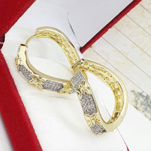 Load image into Gallery viewer, 14 K Gold and Rhodium Plated butterfly earrings with white zirconium - BIJUNET