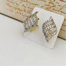 Load image into Gallery viewer, 14 K Gold and Rhodium Plated earrings with white zirconium - BIJUNET