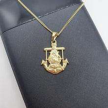 Load image into Gallery viewer, 14 K Gold Plated Anchor Virgin pendant - BIJUNET