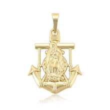 Load image into Gallery viewer, 14 K Gold Plated Anchor Virgin pendant - BIJUNET