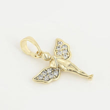 Load image into Gallery viewer, 14 K Gold Plated angel pendant with white zirconium - BIJUNET