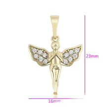 Load image into Gallery viewer, 14 K Gold Plated angel pendant with white zirconium - BIJUNET