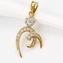 Load image into Gallery viewer, 14 K Gold Plated arabic pendant with white zirconium - BIJUNET
