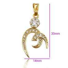 Load image into Gallery viewer, 14 K Gold Plated arabic pendant with white zirconium - BIJUNET