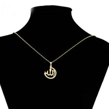 Charger l'image dans la galerie, 14 K Gold Plated arabic pendant with white zirconium - BIJUNET