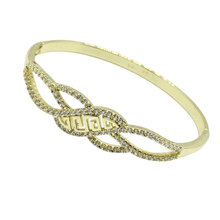 Load image into Gallery viewer, 14 K Gold Plated bangle with white zirconium - BIJUNET