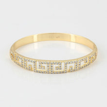 Load image into Gallery viewer, 14 K Gold Plated bangle with white zirconium - BIJUNET