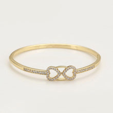 Load image into Gallery viewer, 14 K Gold Plated bangle with white zirconium - BIJUNET