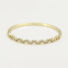 Load image into Gallery viewer, 14 K Gold Plated bangle with white zirconium - BIJUNET
