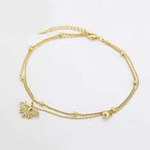 Load image into Gallery viewer, 14 K Gold Plated Bee anklet/bracelet with white zirconium - BIJUNET