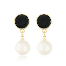 Load image into Gallery viewer, 14 K Gold Plated black earrings - BIJUNET