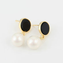 Load image into Gallery viewer, 14 K Gold Plated black earrings - BIJUNET