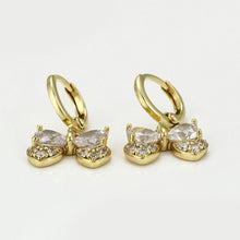 Load image into Gallery viewer, 14 K Gold Plated bow earrings with white zirconium - BIJUNET