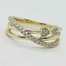 Load image into Gallery viewer, 14 K Gold Plated bow ring with white zirconium - BIJUNET