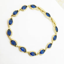 Load image into Gallery viewer, 14 K Gold Plated bracelet with blue zirconium - BIJUNET