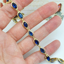 Load image into Gallery viewer, 14 K Gold Plated bracelet with blue zirconium - BIJUNET