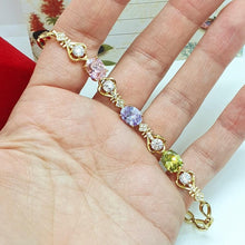 Load image into Gallery viewer, 14 K Gold Plated bracelet with colored zirconium - BIJUNET