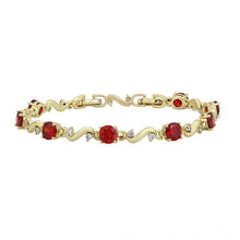 Load image into Gallery viewer, 14 K Gold Plated bracelet with red zirconium - BIJUNET
