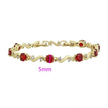Load image into Gallery viewer, 14 K Gold Plated bracelet with red zirconium - BIJUNET